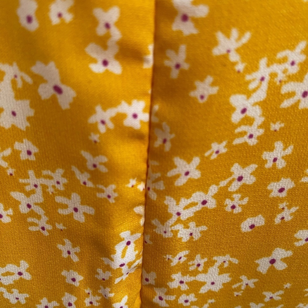 Boho Yellow Floral Long Sleeve MIDI Dress Sz.Large - Picture 7 of 8